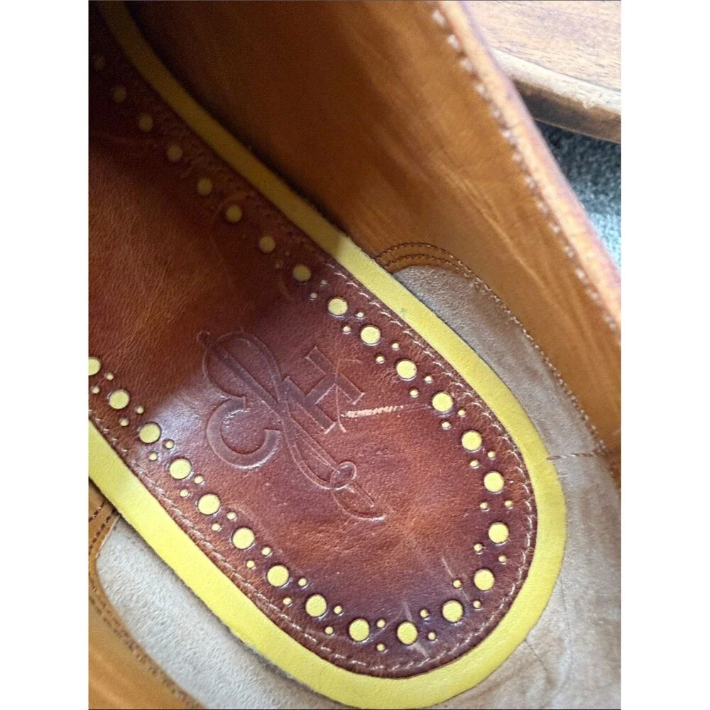 Cole Haan Shoes Mens 7.5 Lunargrand Wingtip Brown Leather Yellow Sole Dress